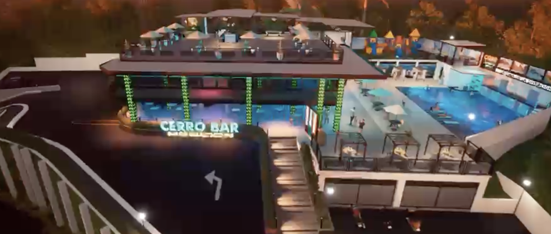 Cerro Bar Moncion de noche